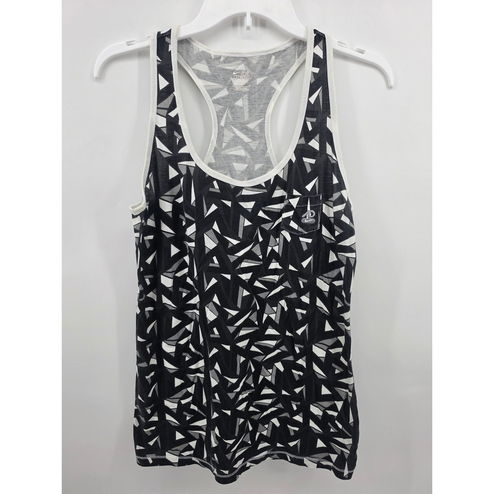 Nike The Athletic Dept Racerback Tank Top Geometric Shards Black White Grey M